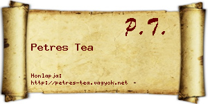 Petres Tea névjegykártya