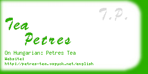 tea petres business card